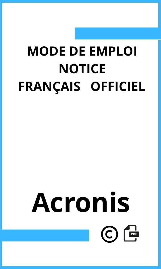 Mode d'emploi four  Acronis Français