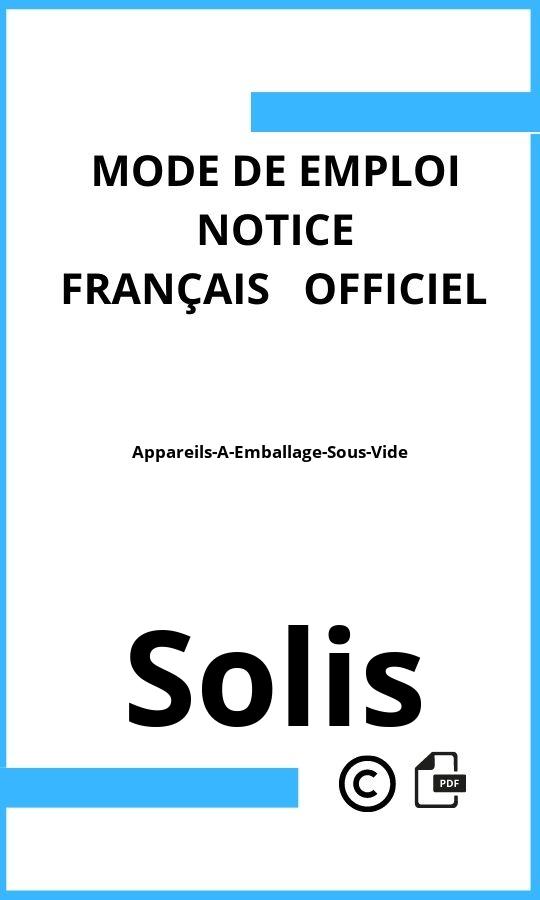 Solis Appareils-A-Emballage-Sous-Vide Mode d'emploi Français