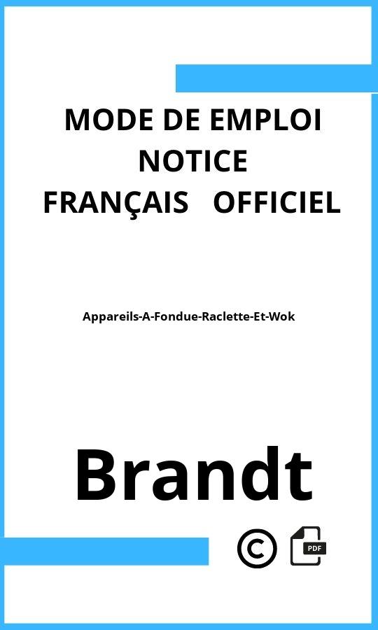 Brandt Appareils-A-Fondue-Raclette-Et-Wok Mode d'emploi Français