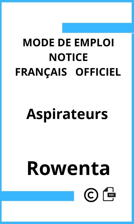 Rowenta Aspirateurs Mode d'emploi Français