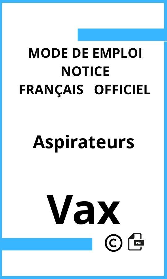 Mode d'emploi four Aspirateurs Vax Français