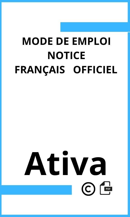 Mode d'emploi four Ativa  Français