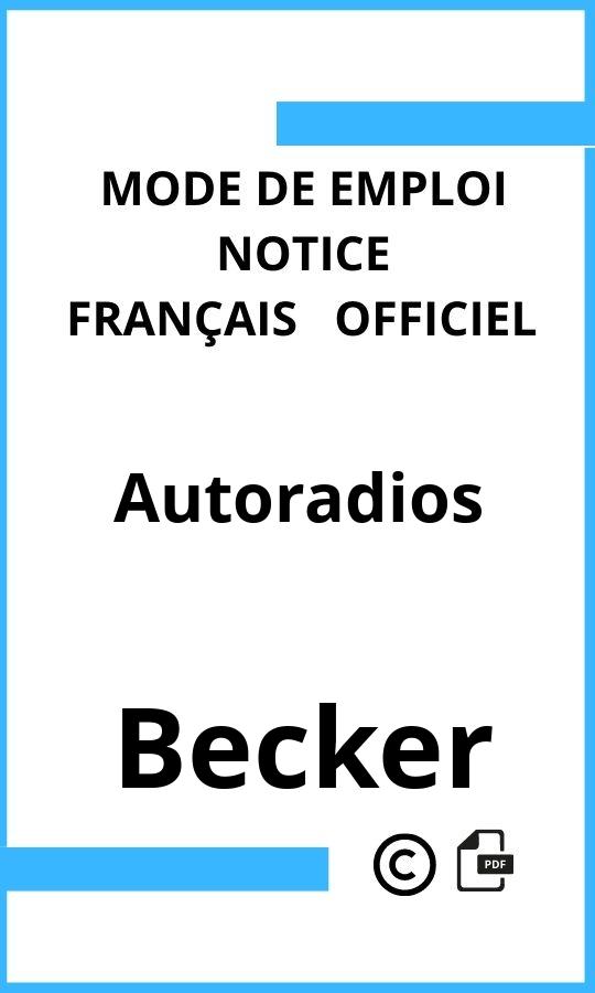 Becker Autoradios Mode d'emploi Français