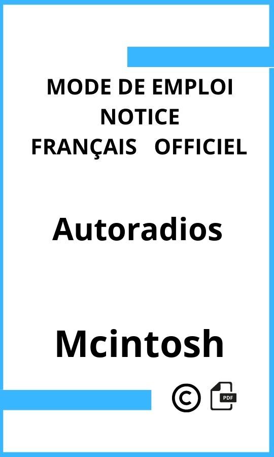 Mcintosh Autoradios Mode d'emploi Français