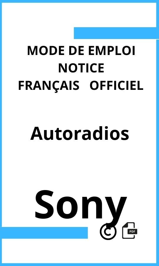 Autoradios Sony Mode d'emploi Français