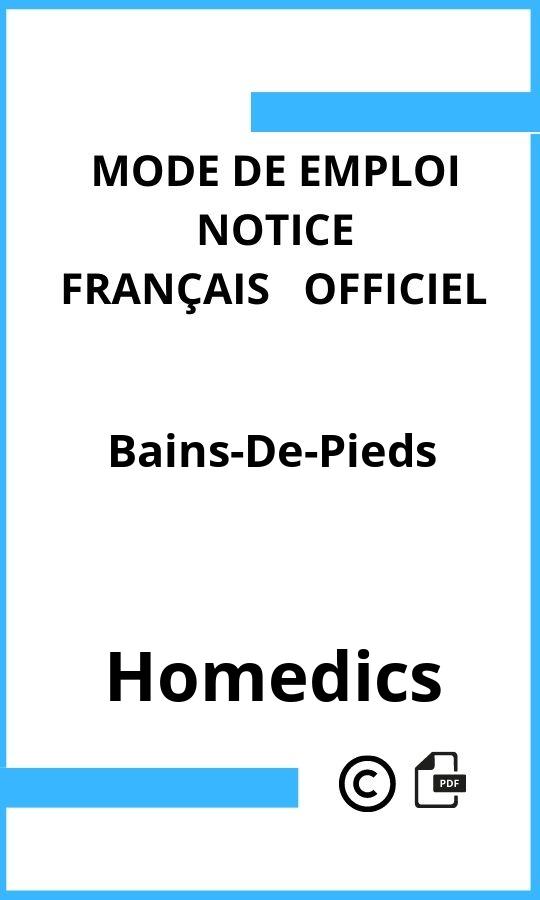 Mode d'emploi four Homedics Bains-De-Pieds Français