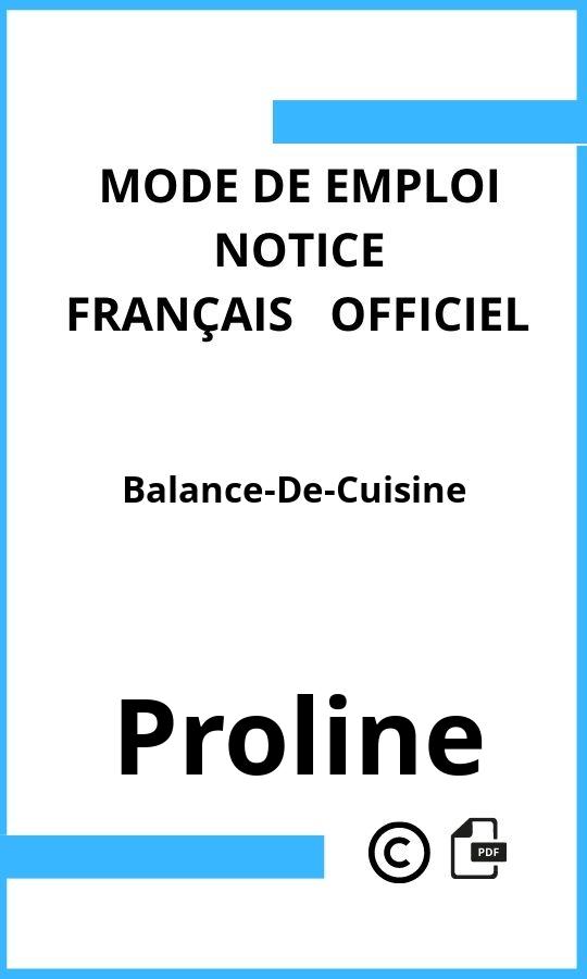 Mode d'emploi four Balance-De-Cuisine Proline Français