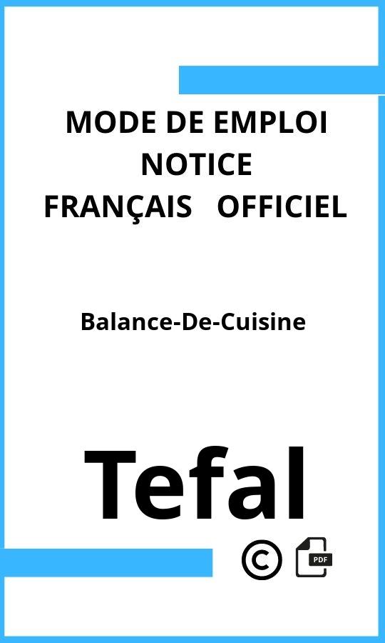 Balance-De-Cuisine Tefal Mode d'emploi Français