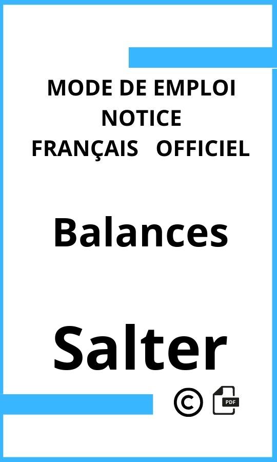 Mode d'emploi four Salter Balances Français