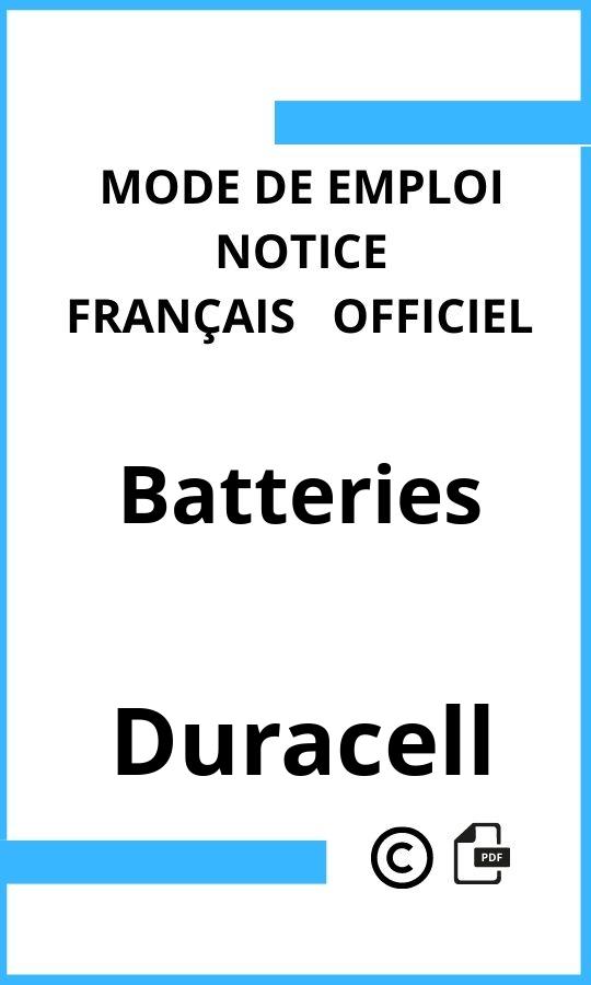 Batteries Duracell Mode d'emploi Français