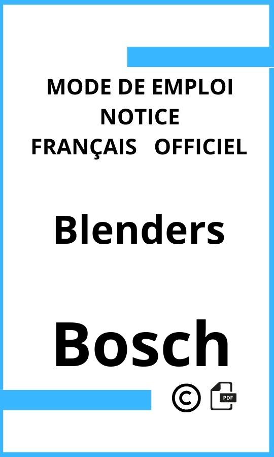 Bosch Blenders Mode d'emploi Français