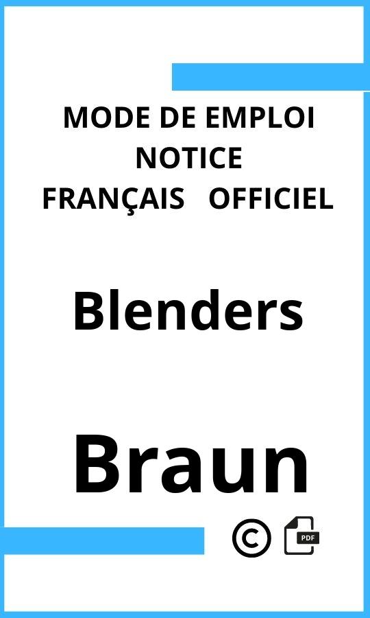 Braun Blenders Mode d'emploi Français