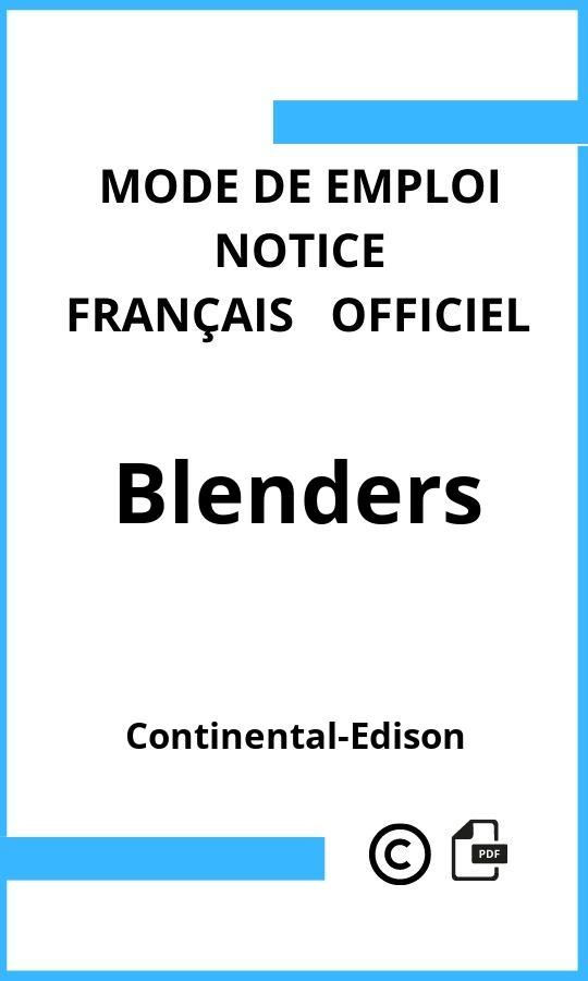 Blenders Continental-Edison Mode D'emploi Français 】2024