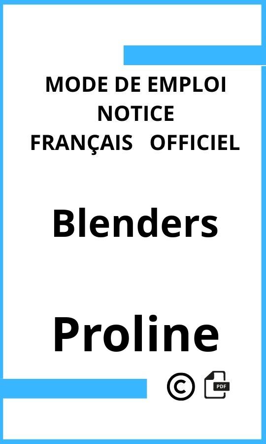 Proline Blenders Mode d'emploi Français