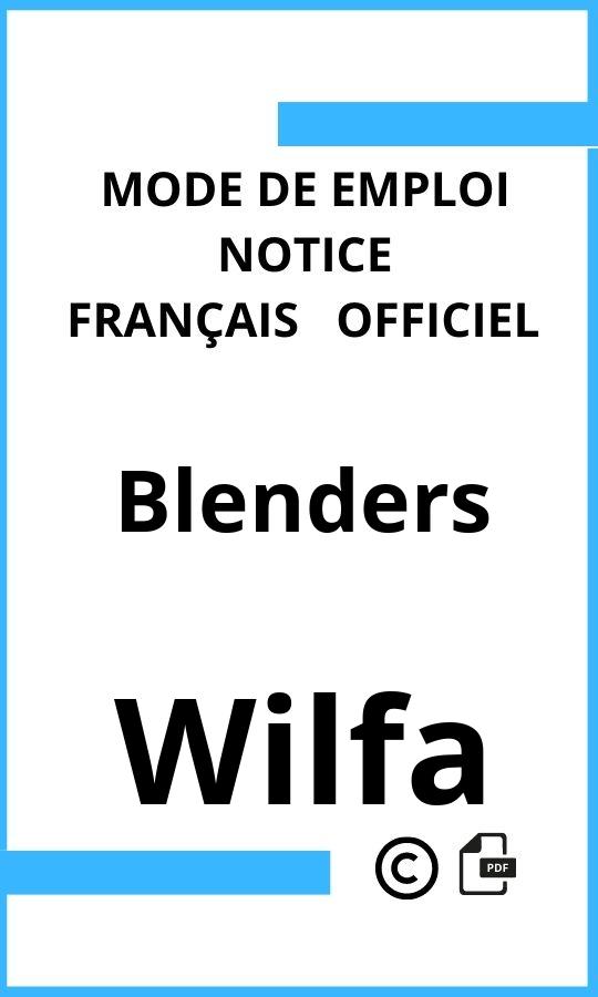 Wilfa Blenders Mode d'emploi Français