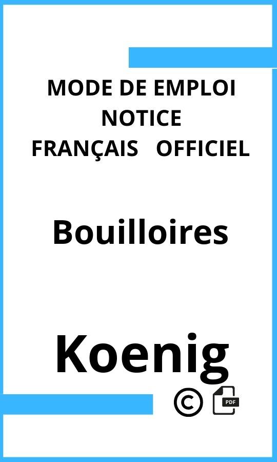 Koenig Bouilloires Mode d'emploi Français