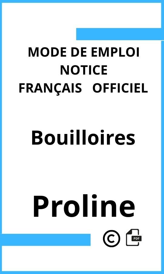 Proline Bouilloires Mode d'emploi Français