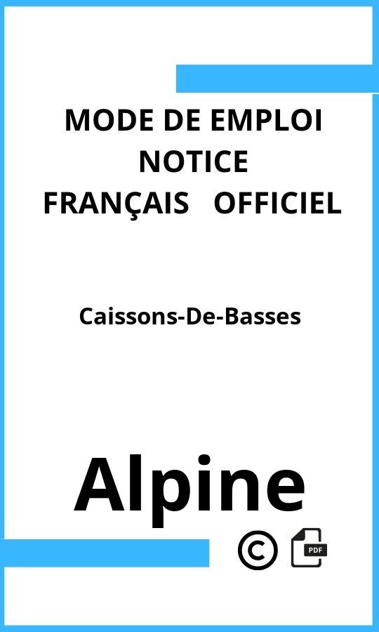 Mode d'emploi four Alpine Caissons-De-Basses Français