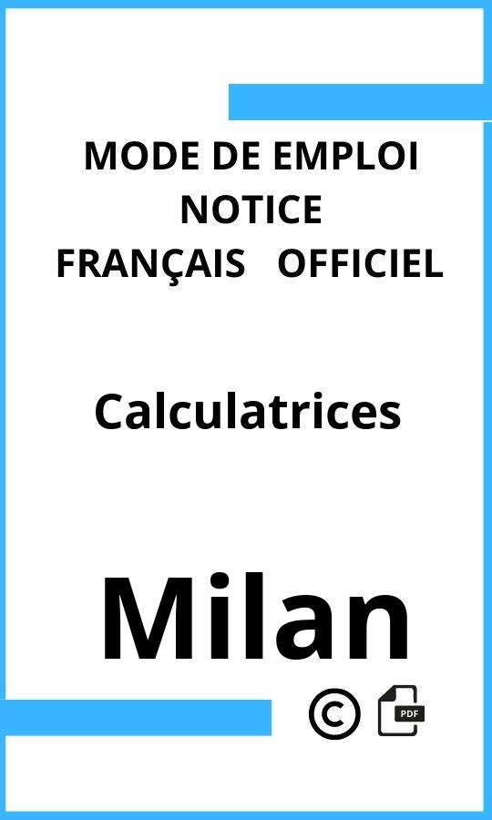 Milan Calculatrices Mode d'emploi Français