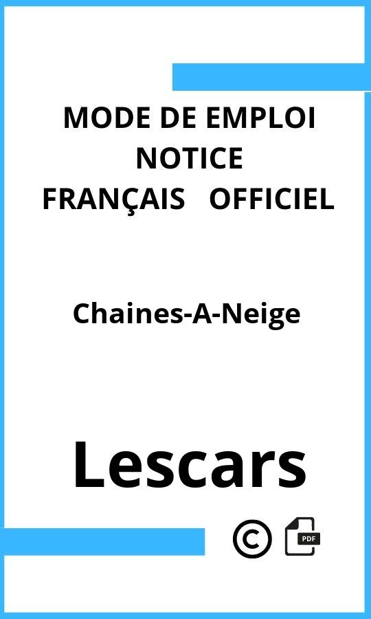 Mode d'emploi four Chaines-A-Neige Lescars Français