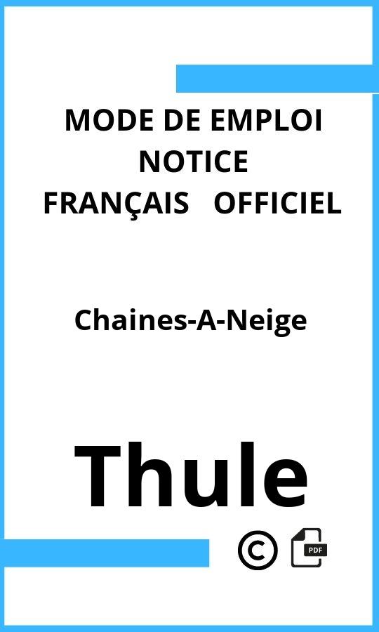 Thule Chaines-A-Neige Mode d'emploi Français