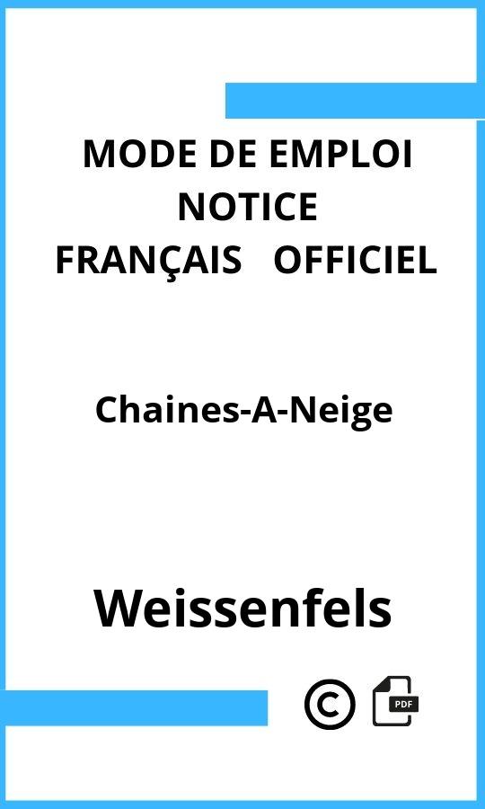 Weissenfels Chaines-A-Neige Mode d'emploi Français