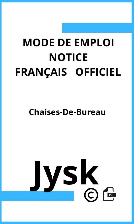 Mode d'emploi four Chaises-De-Bureau Jysk Français