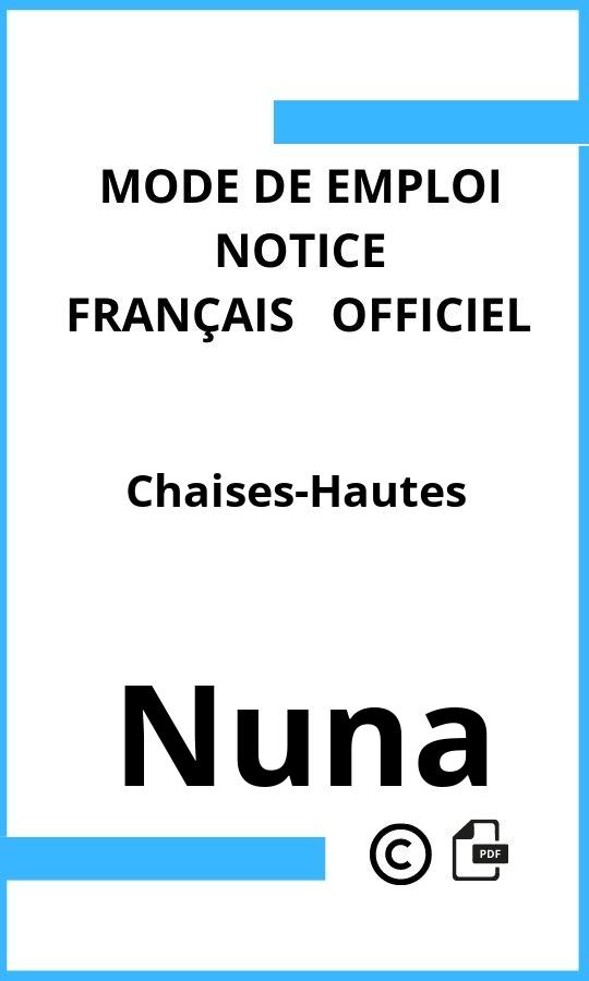 Mode d'emploi four Nuna Chaises-Hautes Français