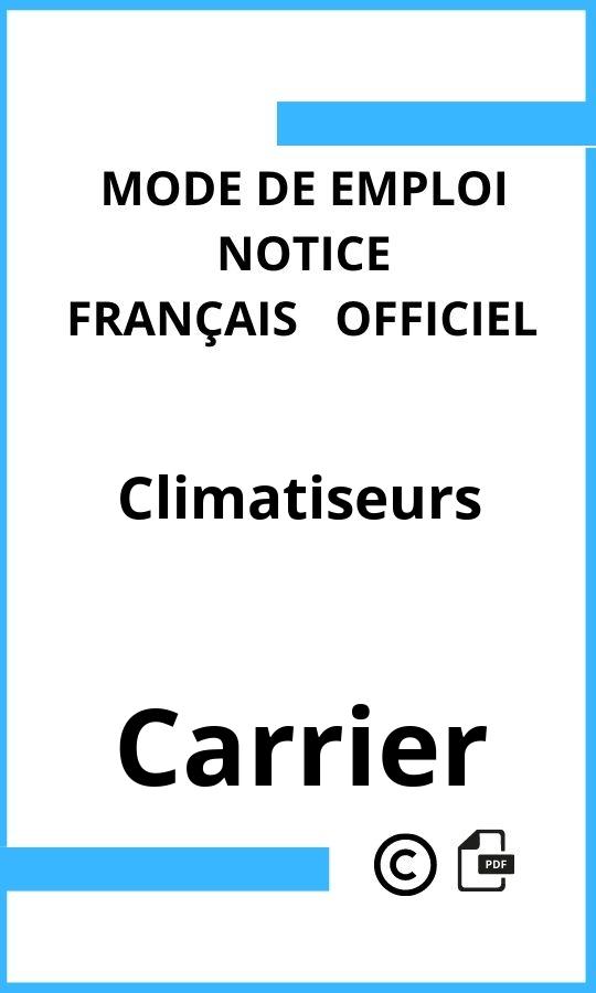 Carrier Climatiseurs Mode d'emploi Français