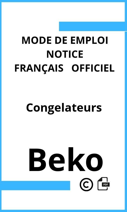 Mode d'emploi four Beko Congelateurs Français