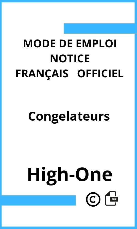 Mode d'emploi four Congelateurs High-One Français