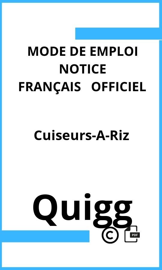 Quigg Cuiseurs-A-Riz Mode d'emploi Français