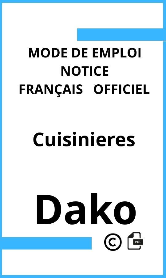 Mode d'emploi four Cuisinieres Dako Français