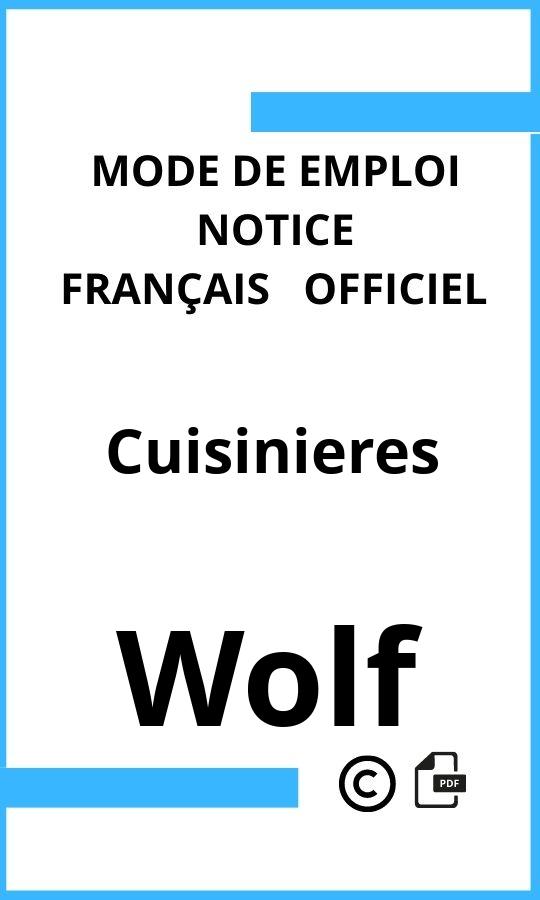 Mode d'emploi four Wolf Cuisinieres Français