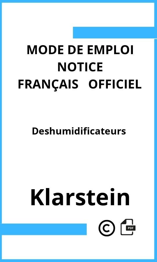 Deshumidificateurs Klarstein Mode d'emploi Français