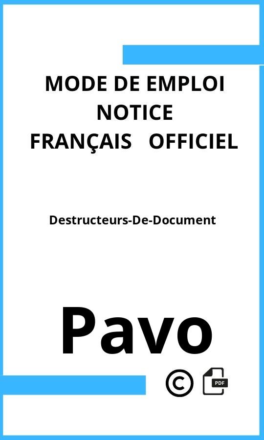 Mode d'emploi four Pavo Destructeurs-De-Document Français