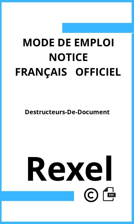 Mode d'emploi four Rexel Destructeurs-De-Document Français