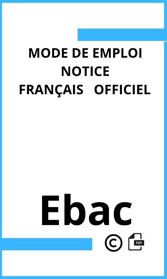 Mode d'emploi four Ebac  Français