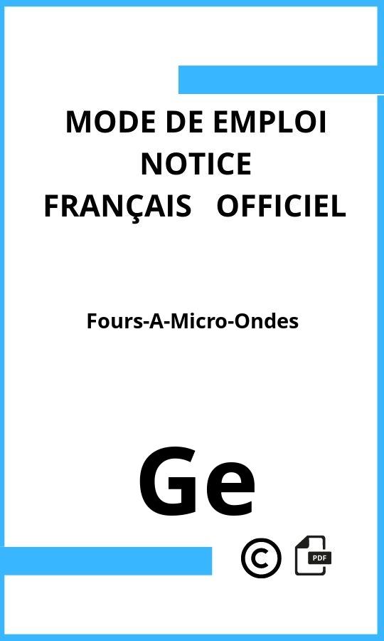 Ge Fours-A-Micro-Ondes Mode d'emploi Français