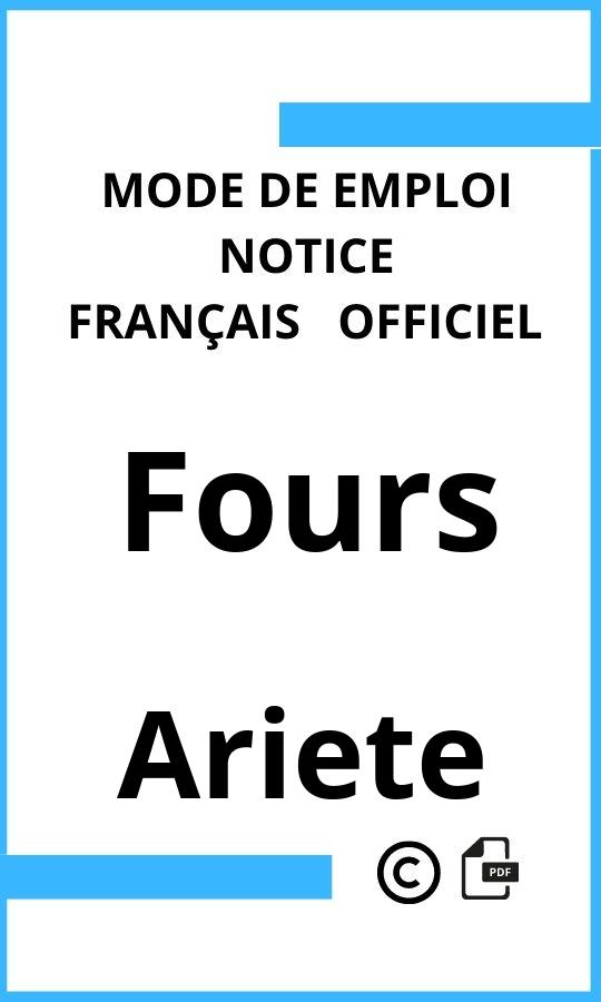 Mode d'emploi four Ariete Fours Français