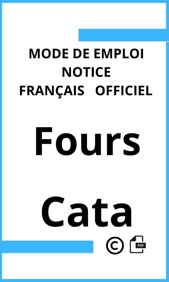 Mode d'emploi four Cata Fours Français