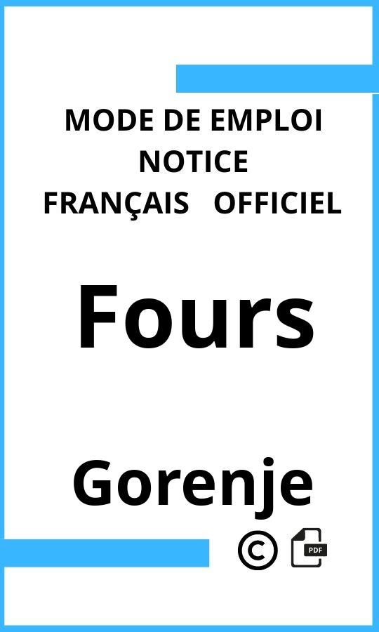 Mode d'emploi four Fours Gorenje Français