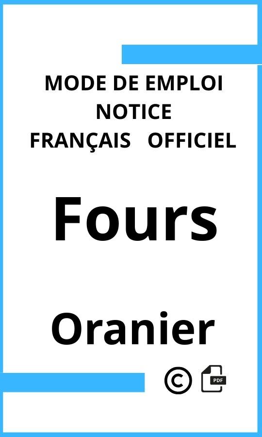 Mode d'emploi four Oranier Fours Français