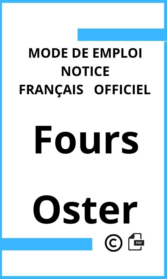 Mode d'emploi four Fours Oster Français