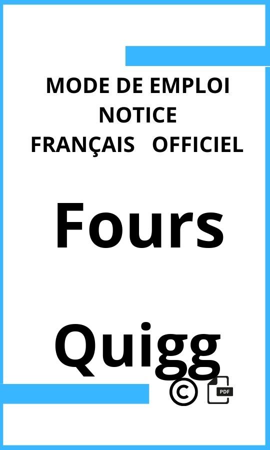 Mode d'emploi four Quigg Fours Français