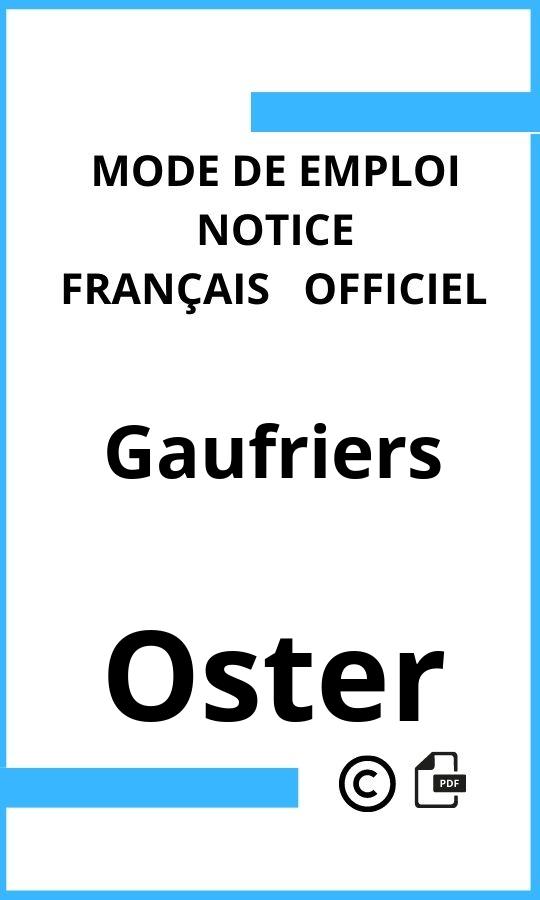 Gaufriers Oster Mode d'emploi Français