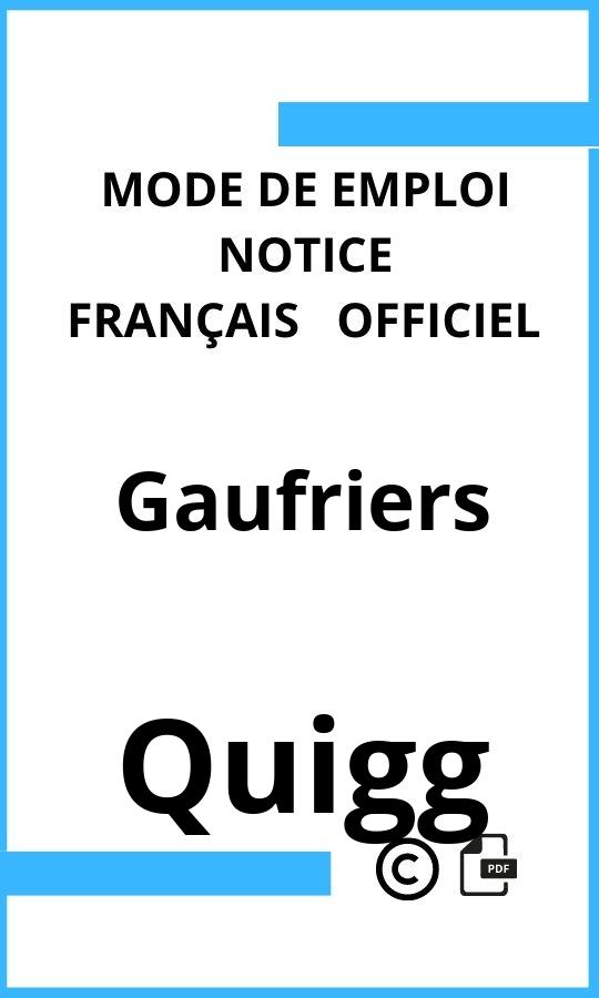 Gaufriers Quigg Mode d'emploi Français