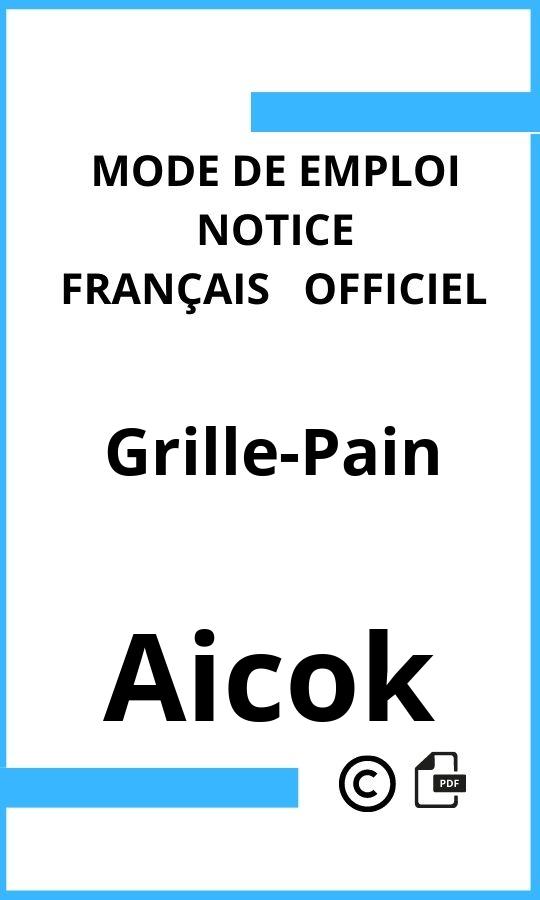 Mode d'emploi four Grille-Pain Aicok Français