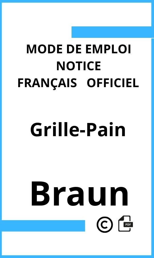 Mode d'emploi four Braun Grille-Pain Français