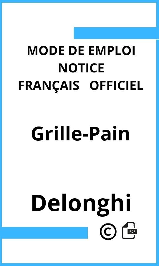 Mode d'emploi four Delonghi Grille-Pain Français